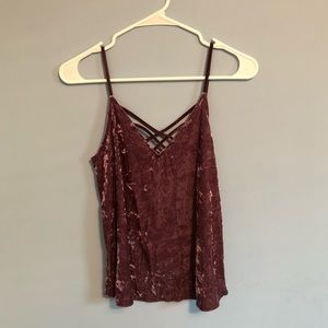 Crushed velvet tank